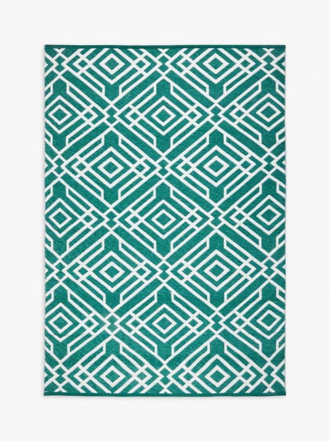 ANYDAY John Lewis & Partners Aztec Indoor & Outdoor Rug, Green, L240 x W170 cm