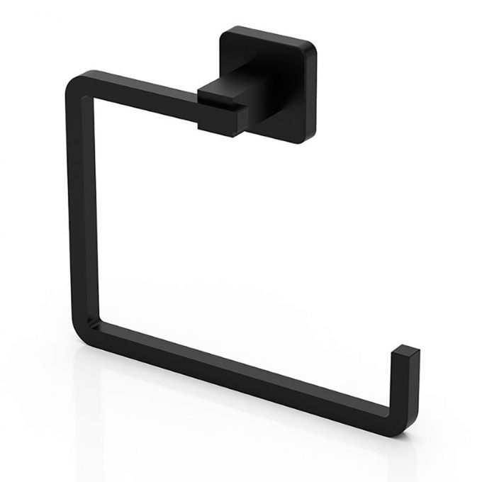 Aluminium Towel Holder Matte Black Wall Mounted Bath Accessories Rustproof