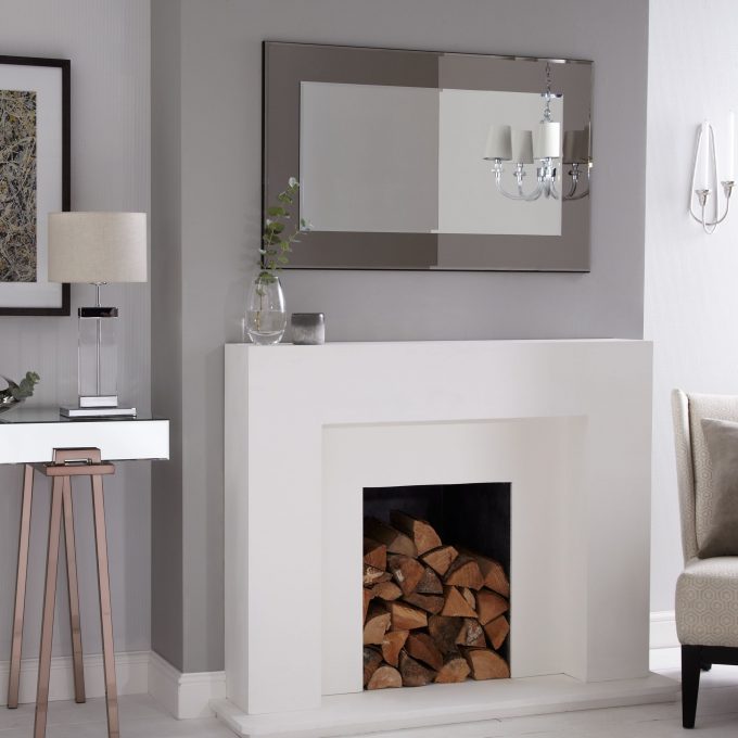 John Lewis & Partners Marietta Wall Mirror, Smoke, 101 x 75cm