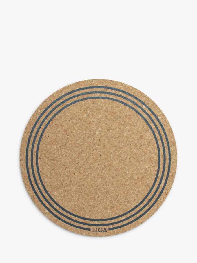 LIGA Cork Printed Round Placemats, Set of 6, Natural