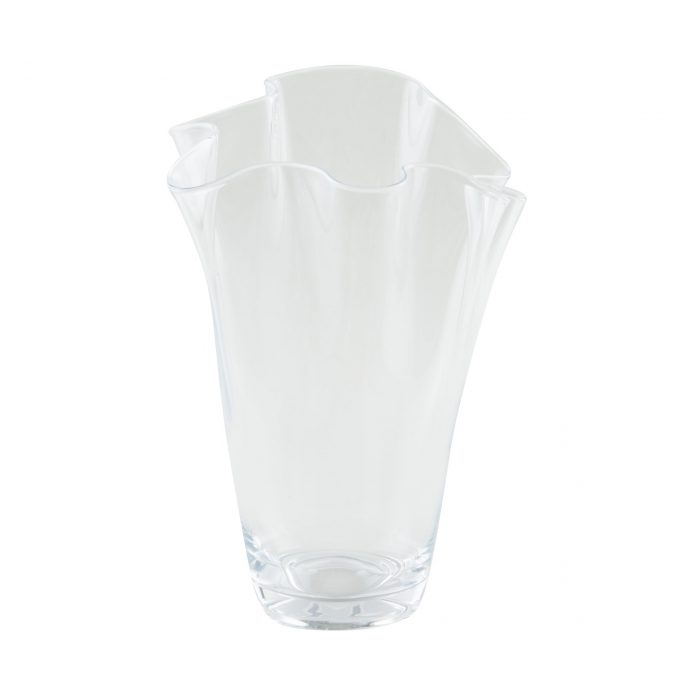 Large Glass Handkerchief Vase Clear