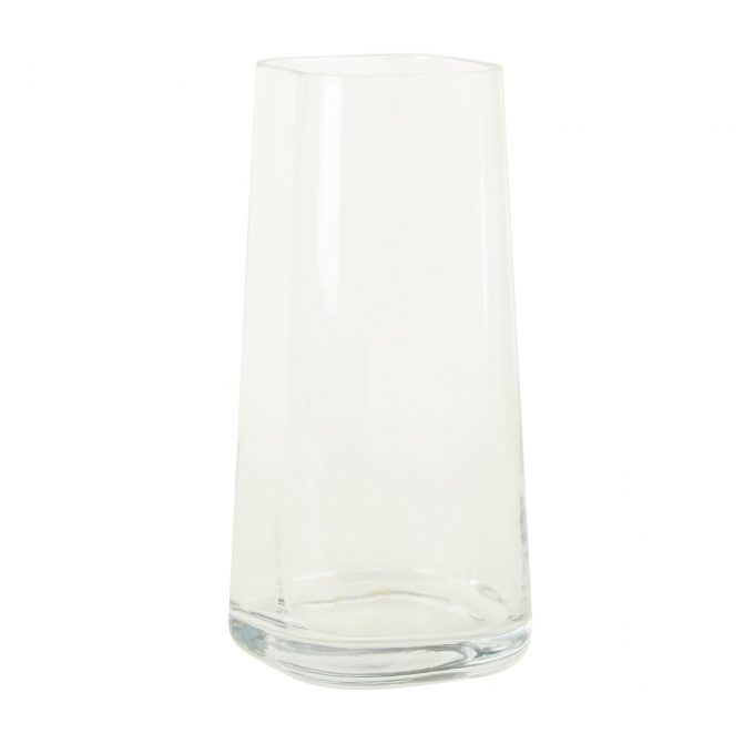 Large Tapered Glass Vase Clear