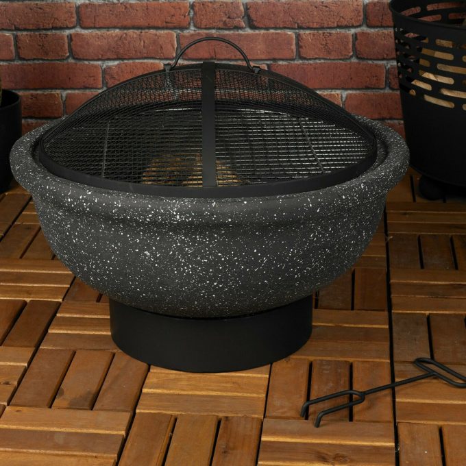 Micaden 34Cm H x 49Cm W Cast Iron Outdoor Outdoor Fireplace