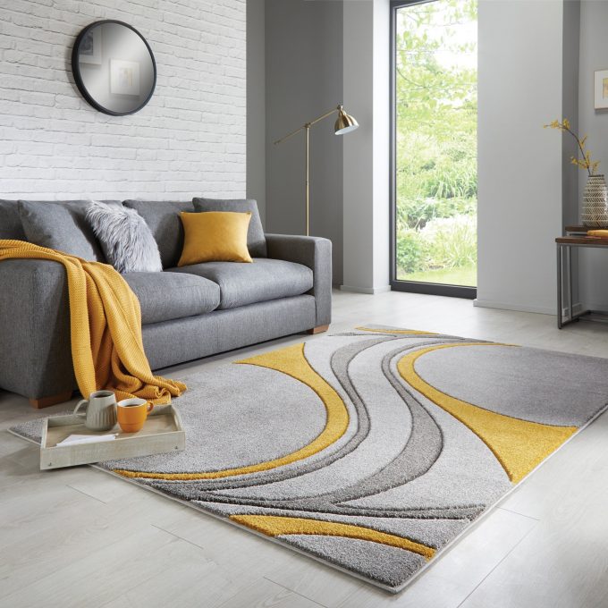 Mirage Rug Grey and Yellow