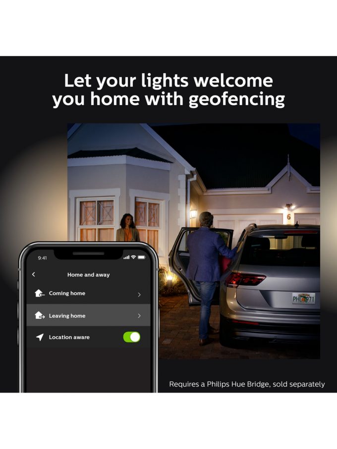 Philips Hue Turaco LED Smart Outdoor Wall Light, Black