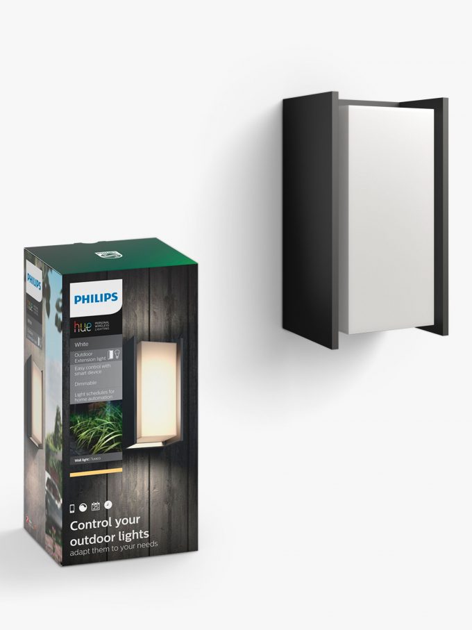 Philips Hue Turaco LED Smart Outdoor Wall Light, Black