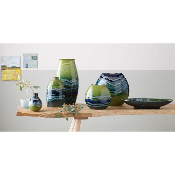 Poole Pottery Maya Purse Vase, H20cm, Green