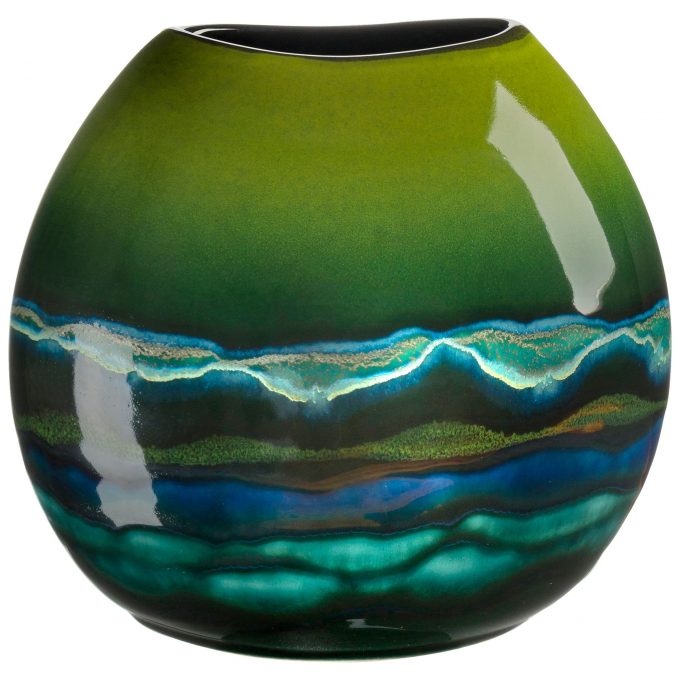 Poole Pottery Maya Purse Vase, H20cm, Green