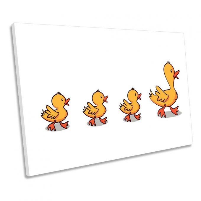 Rubber Ducks Bathroom Cartoon CANVAS WALL ART Picture Print