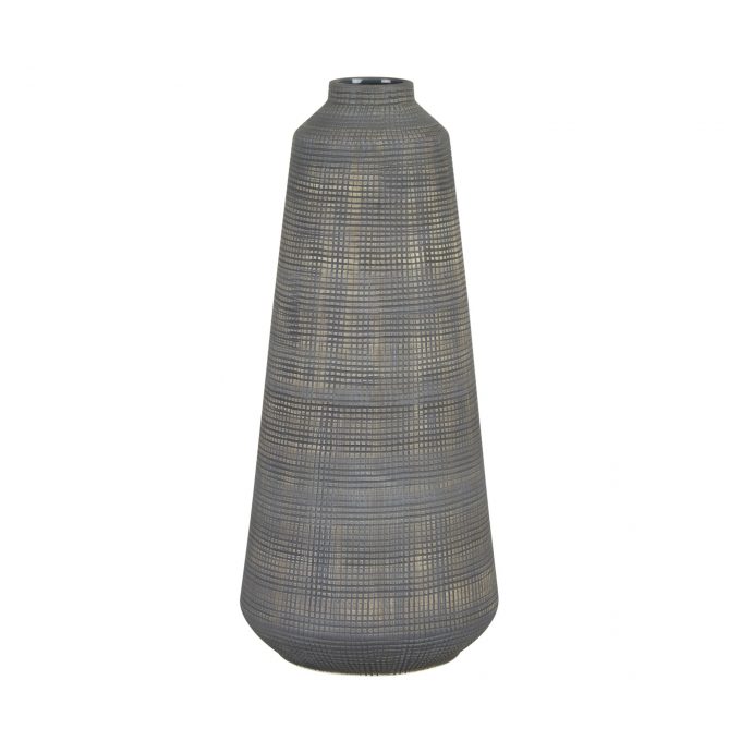 Tall Matte Grey Ceramic Vase Grey