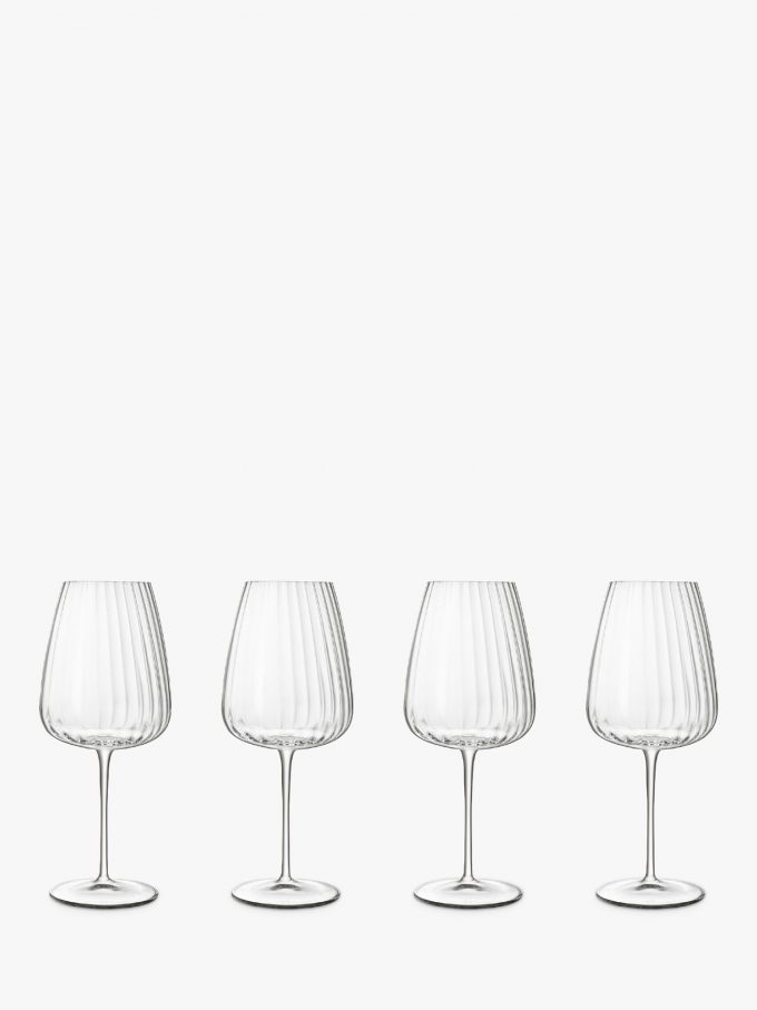 Luigi Bormioli Optica Fluted Red Wine Glass, Set of 4, 700ml, Clear