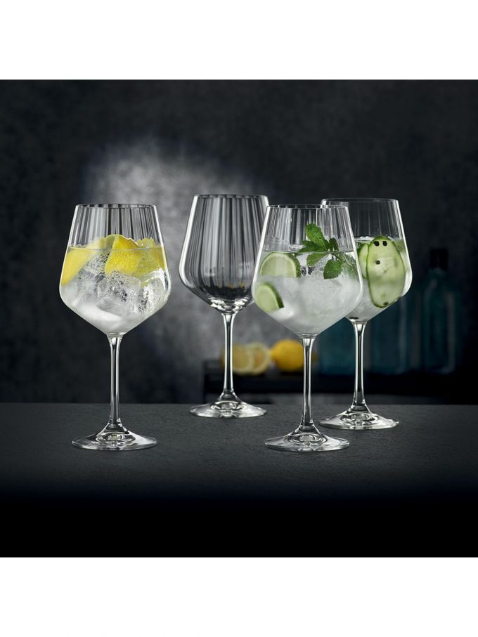 Nachtmann Noblesse Crystal Cut Glass Gin & Tonic Glasses, Set of 4, 640ml, Clear