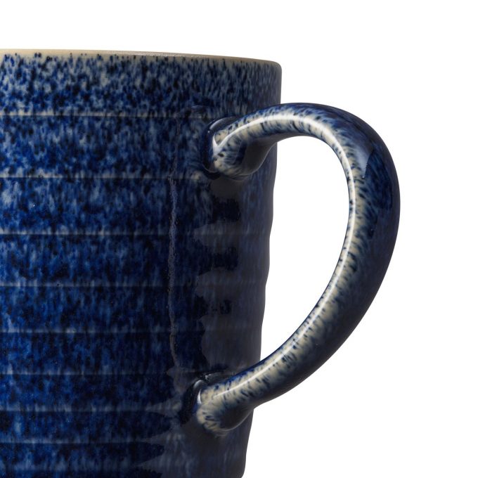 Denby Studio Blue Ridged Mugs, 400ml, Set of 2