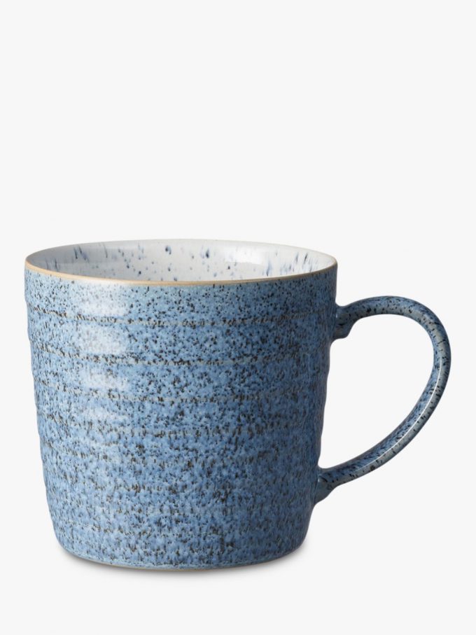 Denby Studio Blue Ridged Mugs, 400ml, Set of 2