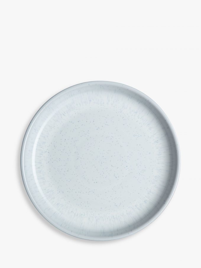 Denby White Speckle Stoneware Medium Coupe Plates, Set of 4, 21cm, White