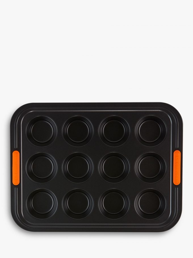 Le Creuset Non-Stick 12 Cup Muffin Tray, 40cm, Black