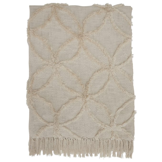 Flora Cream Throw Blanket | Barker & Stonehouse