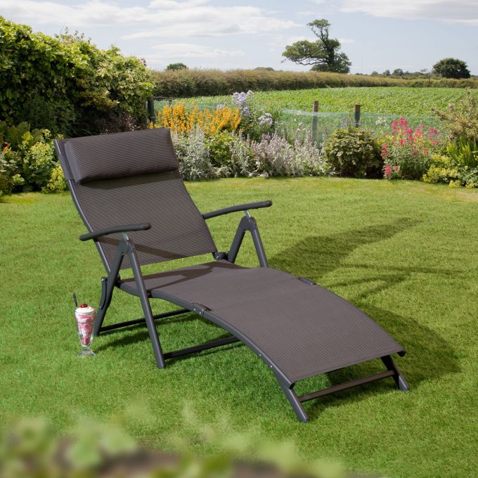 Suntime Havana Sun Lounger, Charcoal