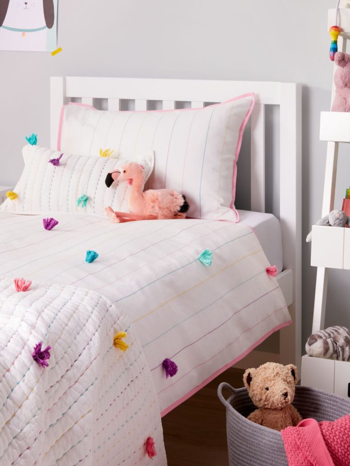 little home at John Lewis Pom Pom Quilt, Multi