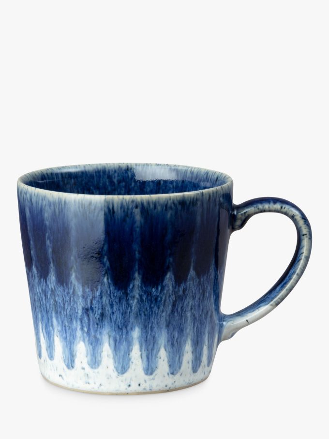 Denby Studio Blue Accent Stoneware Mugs, Set of 2, 400ml, Blue