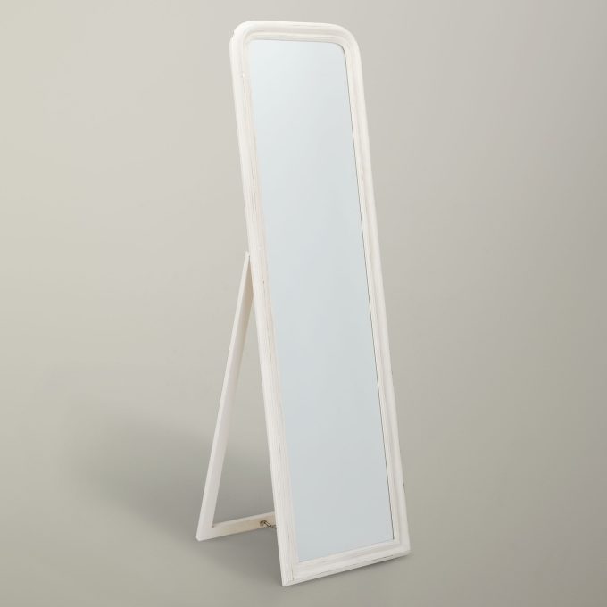 John Lewis Distressed Cheval Mirror, 170 x 50cm, Cream