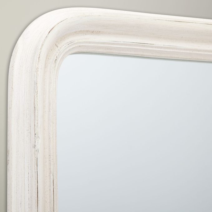 John Lewis Distressed Cheval Mirror, 170 x 50cm, Cream