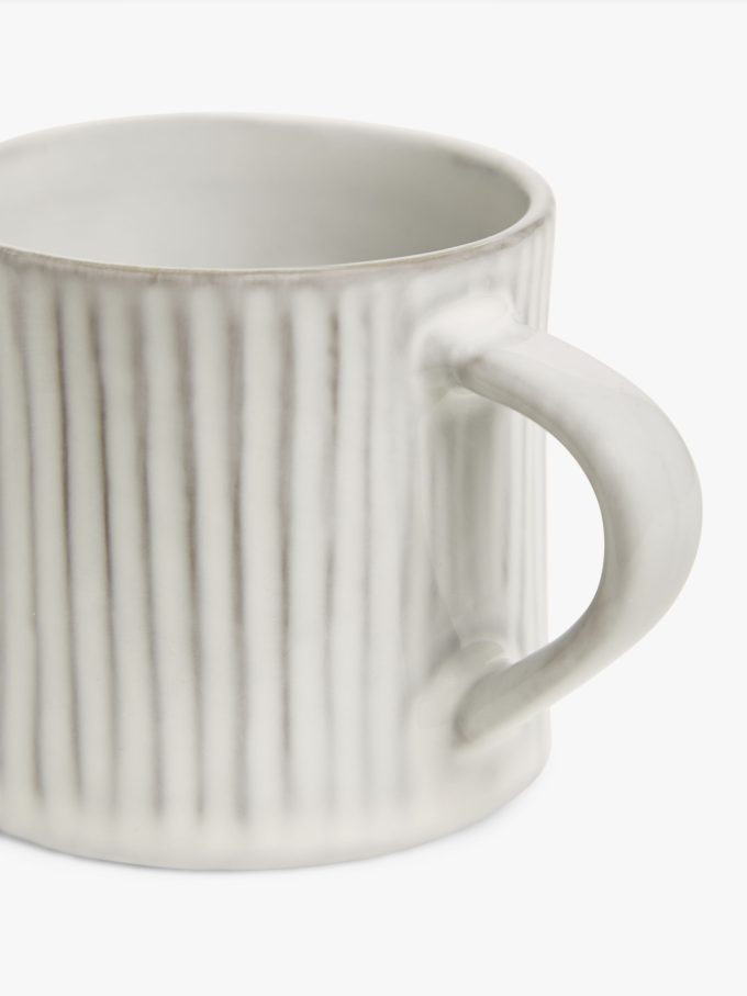 John Lewis Leckford Stoneware Espresso Cup, 80ml, White