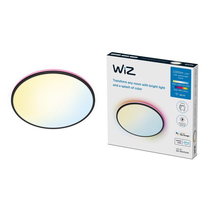 WiZ Aura Smart LED Ceiling Light Black