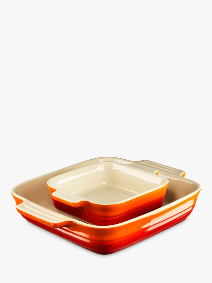 Le Creuset Stoneware Square Oven Dish, Set of 2