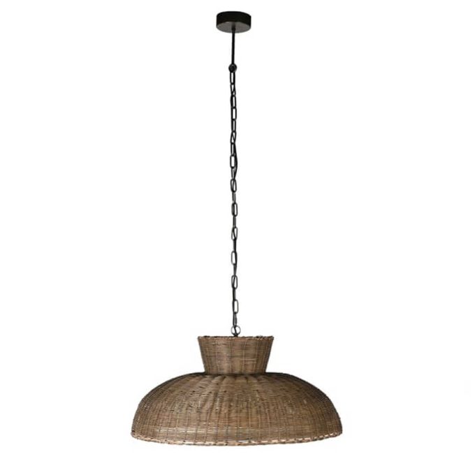 Round Rattan Pendant Light, Neutral | Barker & Stonehouse