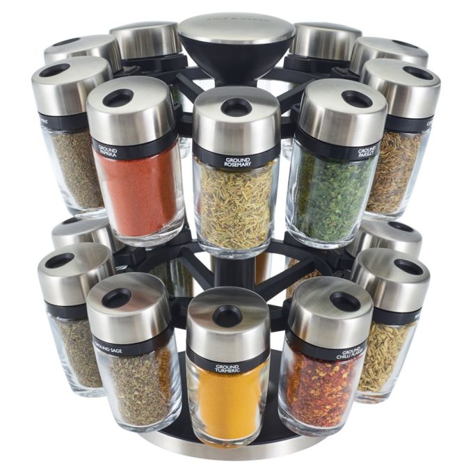 Cole & Mason 20 Jar Filled Spice Rack Carousel