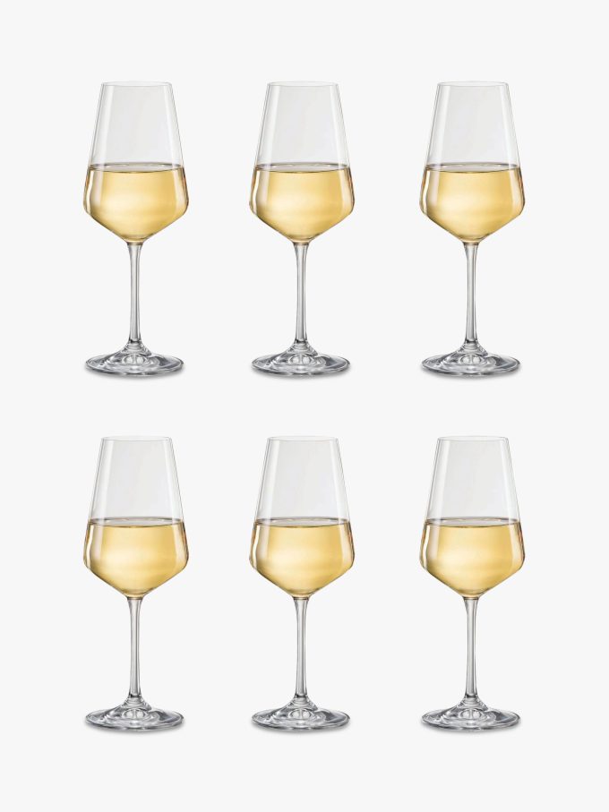 Dartington Crystal Simplicity White Wine Glasses, 250ml, Set of 6, Clear