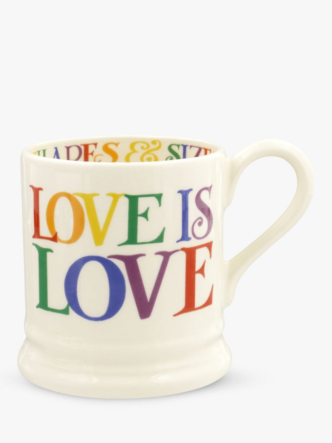 Emma Bridgewater Rainbow Toast 'Love Is Love' Half Pint Mug, 300ml, Multi