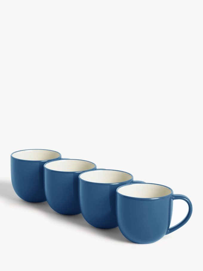 John Lewis ANYDAY Stoneware Mugs, Set of 4, 340ml