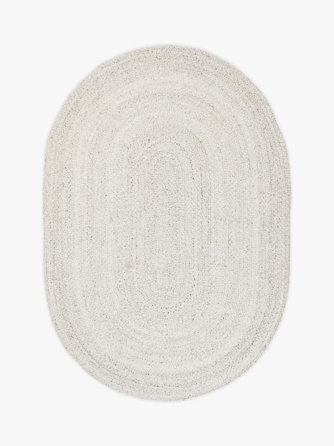 John Lewis Braided Oval Indoor/Outdoor Rug, Marl Grey, L240 x W170 cm