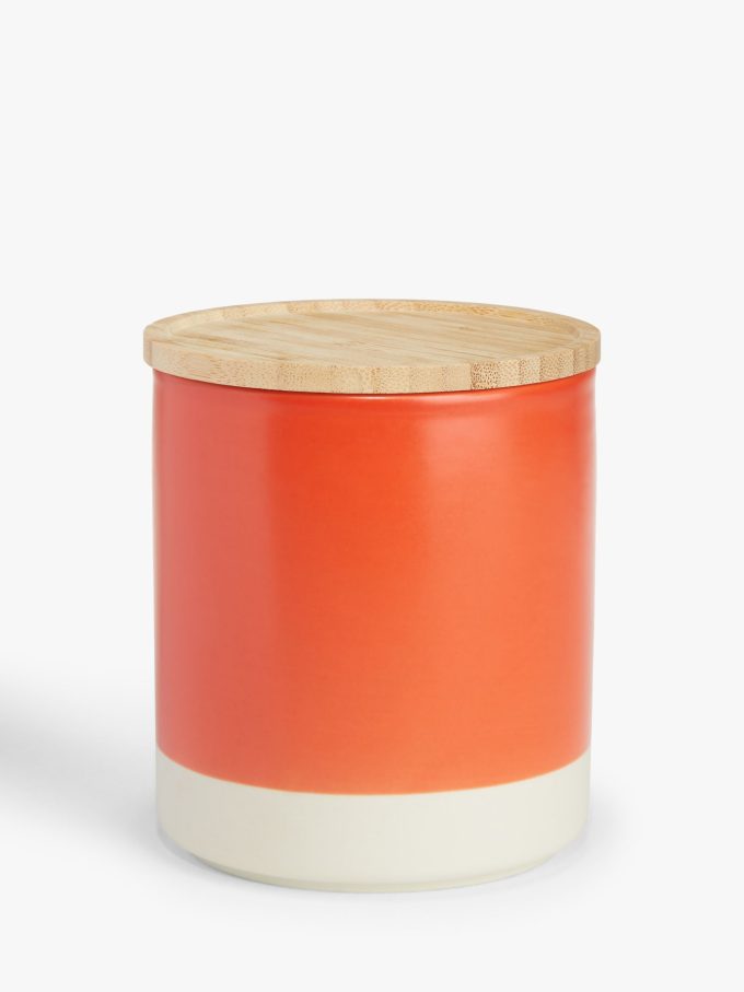 John Lewis Dipped Ceramic Kitchen Storage Jar with Bamboo Lid, 550ml