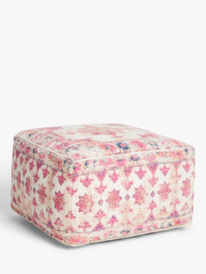 John Lewis Distressed Medallion Pouffe, Multi