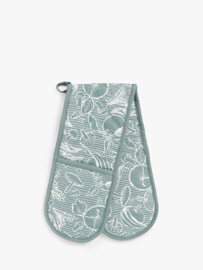 John Lewis Leckford Farm Double Oven Glove, Green