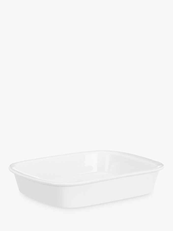 John Lewis Porcelain Rectangular Roaster Oven Dish, 26cm, White