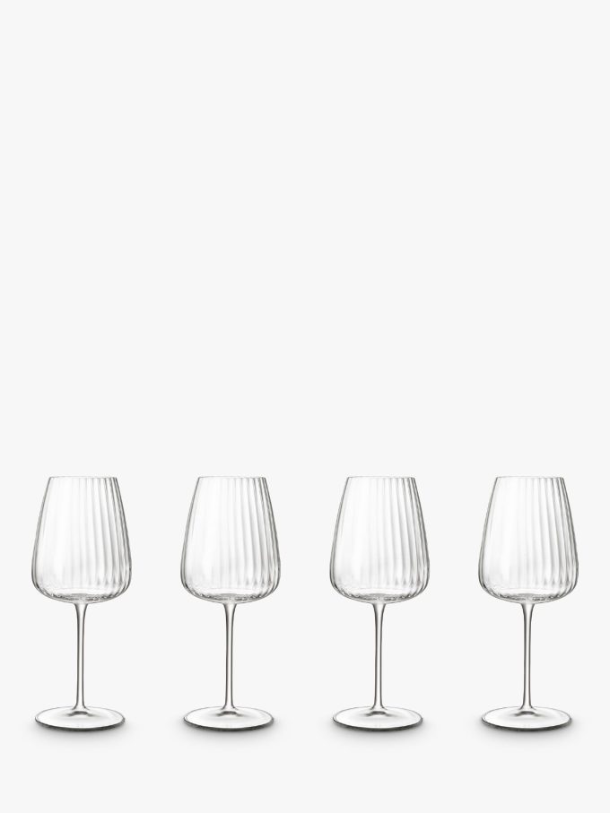 Luigi Bormioli Optica Fluted White Wine Glass, Set of 4, 550ml, Clear