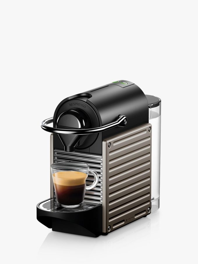 Nespresso Krups Pixie XN304T40 Coffee Machine, Titanium