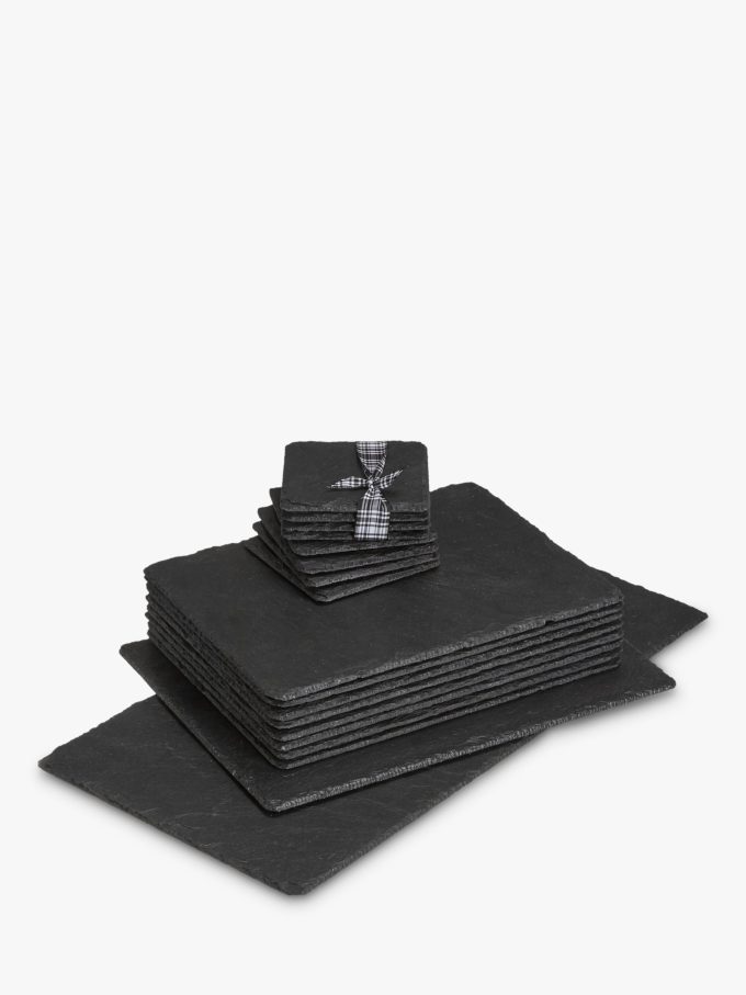 The Just Slate Company Coasters Placemats & Table Runner Gift Set, Large