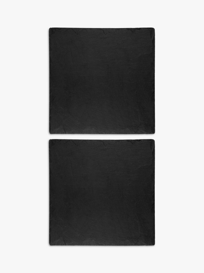 The Just Slate Company Square Placemats, Set of 2, Black