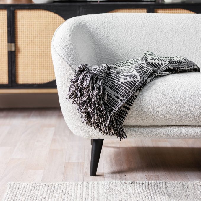 Black Fringe Throw Blanket | Barker & Stonehouse