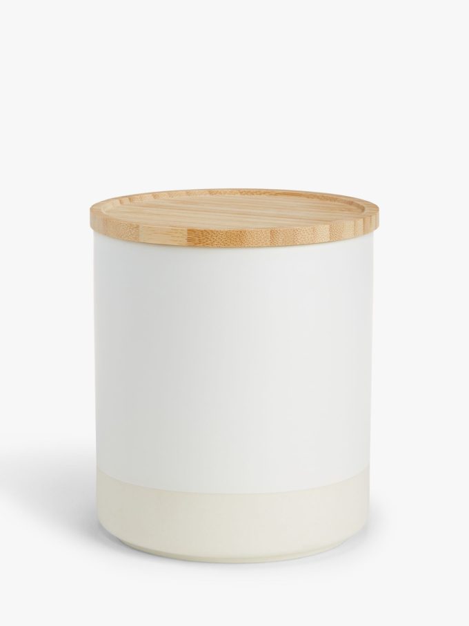 John Lewis Dipped Ceramic Kitchen Storage Jar with Bamboo Lid, 550ml