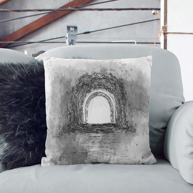 Brick Tunnel in Abstract Cushion with Filling