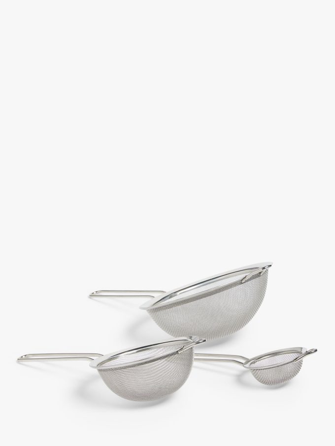 John Lewis Nesting Stainless Steel Sieves, Set of 3