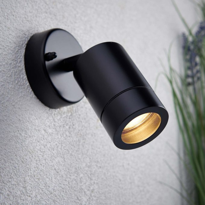 Vogue Lighting Alonzo Outdoor 1 Light Wall Spot Light Black